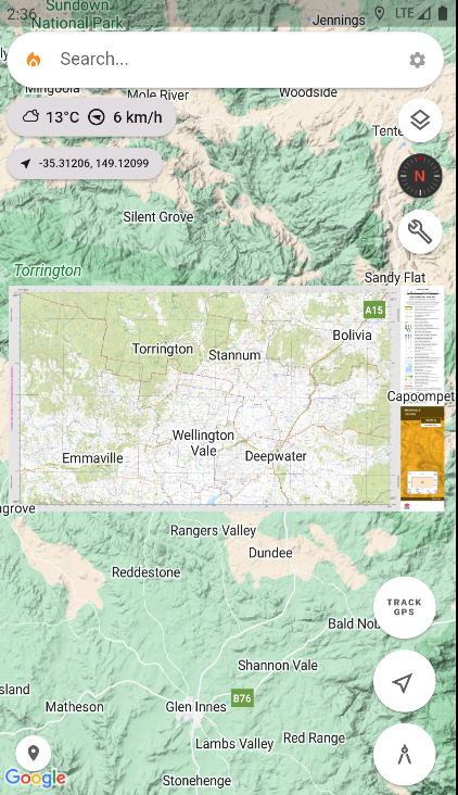 GeoPDF displayed on the map.