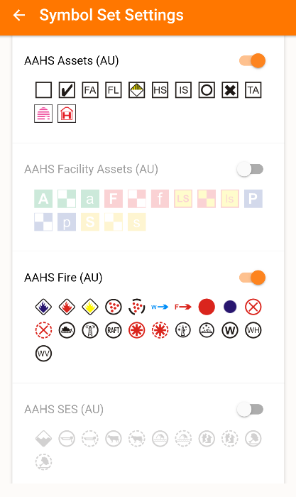 Symbol Set Screen